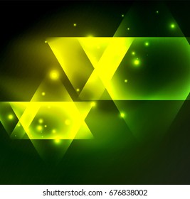 Glühende geometrische Formen auf dunklem Hintergrund