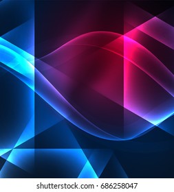 Glühende geometrische Formen auf dunklem Hintergrund
