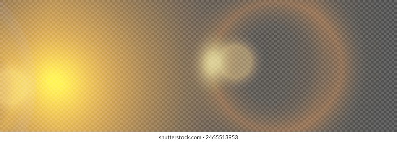 Glowing glare from the camera and light. On a transparent background.