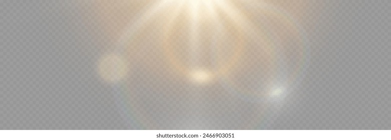 Glowing glare from the camera and light. On a transparent background.