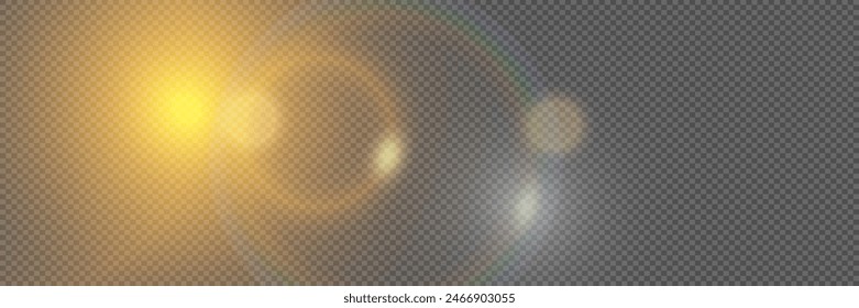 Glowing glare from the camera and light. On a transparent background.