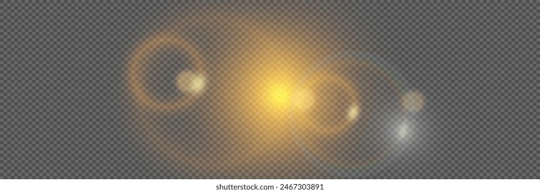 Glühende Blendung von der Kamera und Licht. Auf einem transparenten Hintergrund.