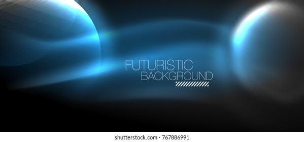 Glowing glass circles, geometric shiny futuristic background, vector techno design