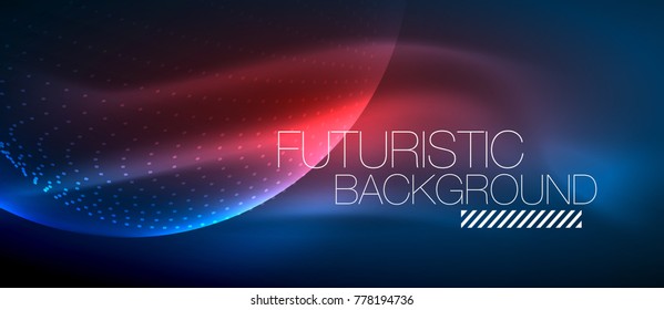 Glowing glass circles, geometric shiny futuristic background, vector techno design