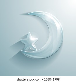 Glowing glass crescent