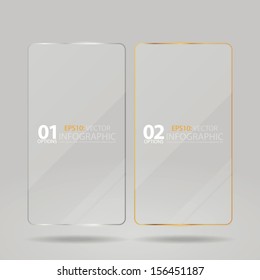 Paneles de vidrio brillante. Vector.