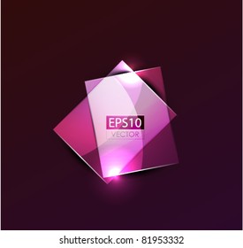 Glowing glass shapes. Vector abstract background