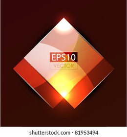 Glowing glass shapes. Vector abstract background