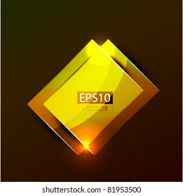 Glowing glass shapes. Vector abstract background