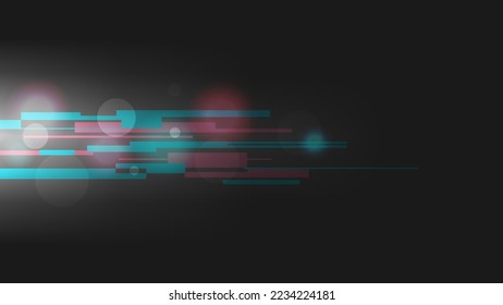 Glowing Glitch Leak Light Effect backgorund with Bokeh Lights