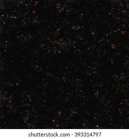 glowing glitter coal texture on the black grunge background. Ideally for the celebrations, book cover, flyers, leaflets.