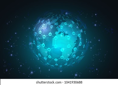 Glowing global network connection. people mesh and line as business, composition concept. Vector Illustration.