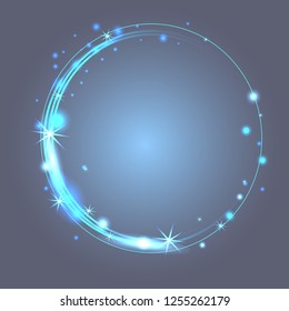 glowing glossy circle on grey background vector