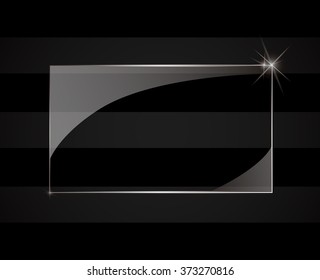 Glowing glossy glass panel. Vector