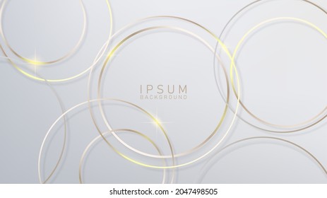 Glowing Gold Circle on Bright Background. Vector Illustration