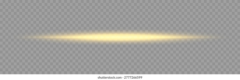 Glowing gold energy trace with burning light beam and magic particles, abstract directional movement for fast technology design, high resolution isolated asset in vector and png.