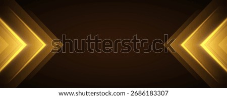 Glowing golden arrows background, dynamic glowing pointers backdrop, fast motion.