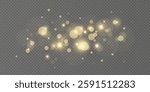 
The glowing golden bokeh effect on a transparent background creates a warm, magical and festive atmosphere.