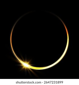 Fundo de efeito de eclipse dourado brilhante