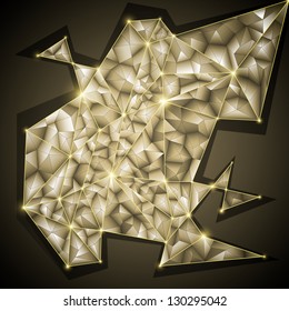 Glowing golden geometric background, vector eps10 illustration