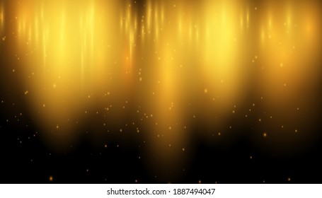 Fondo de lluvia dorado brillante
