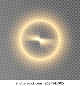 Glowing Golden Magic Circle with Rays