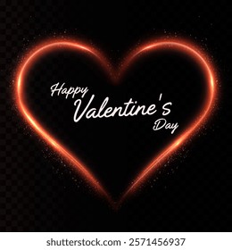 Glowing Golden Red Heart Frames: Shining Particles and Sparkling Effects on Dark Background for Romantic Techno Design and Holiday Projects  for Romantic and Festive Design Projects