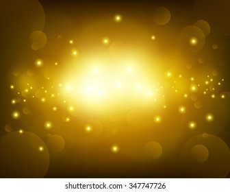 Glowing golden sparkling with lens flare background