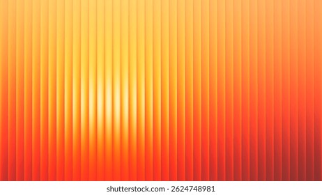 Glowing golden sunset light with summer energy. Vibrant orange and yellow gradient lines with fractal glass effect create radiant pattern full of sunshine and joy. Perfect for bright seasonal design