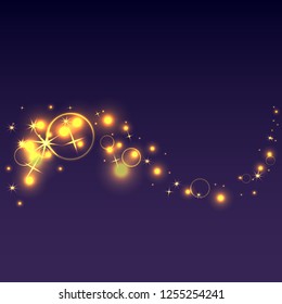 glowing Golden vector the effect on a transparent background
