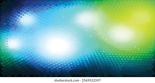 glowing gradient background with black, blue, green and yellow color circle spots