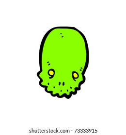 glowing graffiti style skull cartoon