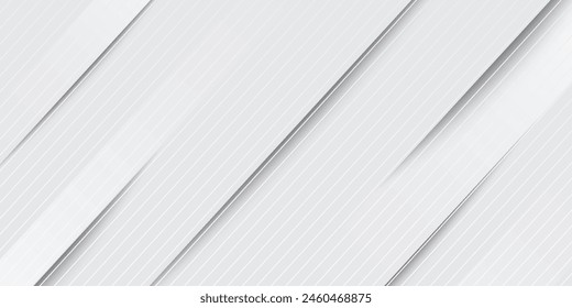 Glowing gray white abstract background paper and layer elements vector for presentation. Suitable for businesses, companies, institutions, seminars and talks