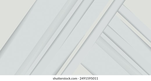Glänzend grauweißes abstraktes Hintergrundpapier und Schicht Elemente Vektorgrafik, moderne schwarze Linien.