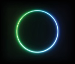 
Glowing Green Blue Neon Circle. EPS 10.