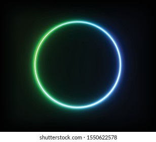 
Glowing Green Blue Neon Circle. EPS 10.