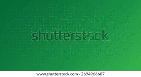 Glowing green dotted wallpaper. Abstract curved round dot grid texture. Circle halftone pattern background. Dark navy backdrop for technology, business, news, eps10