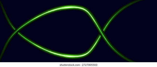Glowing Green Light Trails Creating Dynamic Patterns