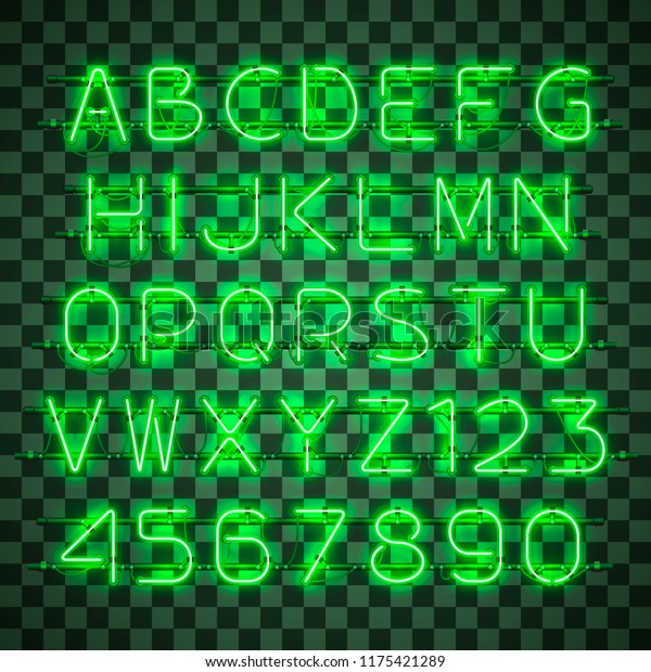 Glowing Green Neon Alphabet Letters Z Stock Vector (Royalty Free ...