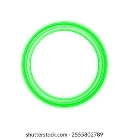 Glowing Green Ring: Neon Light Effect with Abstract Speed Lines and Radiant Glow for Creative Designs