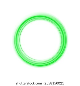 Glowing Green Ring: Neon Light Effect with Abstract Speed Lines and Radiant Glow for Creative Designs