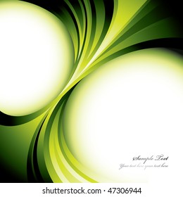 Glowing green vector background. Gradients only