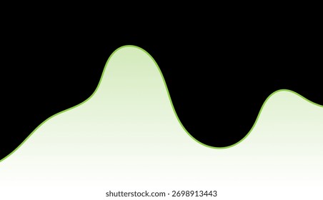 Glowing Green Waveform, Dark Abstract Data Visualization on Black