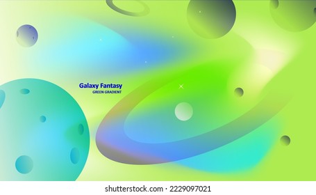 glowing greenyellow gradient with elegant fantasy galaxy background vectore