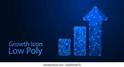 Glowing Growth Arrow Chart: Futuristic Business Success, Financial Progress, and Innovation Concept with Bright Upward Arrow on Digital Background
