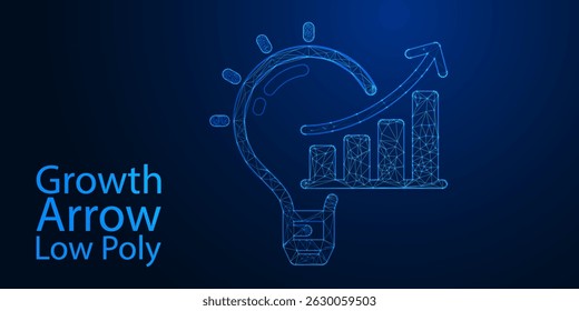 Glowing Growth Arrow Chart: Futuristic Business Success, Financial Progress, and Innovation Concept with Bright Upward Arrow on Digital Background	