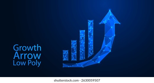 Glowing Growth Arrow Chart: Futuristic Business Success, Financial Progress, and Innovation Concept with Bright Upward Arrow on Digital Background	