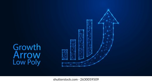 Glowing Growth Arrow Chart: Futuristic Business Success, Financial Progress, and Innovation Concept with Bright Upward Arrow on Digital Background	