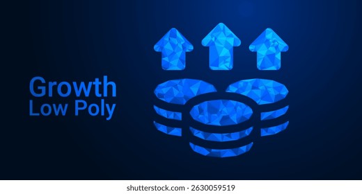 Glowing Growth Arrow Chart: Futuristic Business Success, Financial Progress, and Innovation Concept with Bright Upward Arrow on Digital Background	