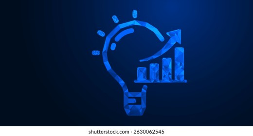 Glowing Growth Arrow Chart: Futuristic Business Success, Financial Progress, and Innovation Concept with Bright Upward Arrow on Digital Background	